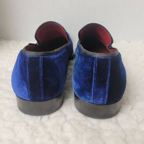 Magnanni 'Dorio' Mens Smoking Loafer Size 7 Blue Velvet Shoes - Picture 4 of 12